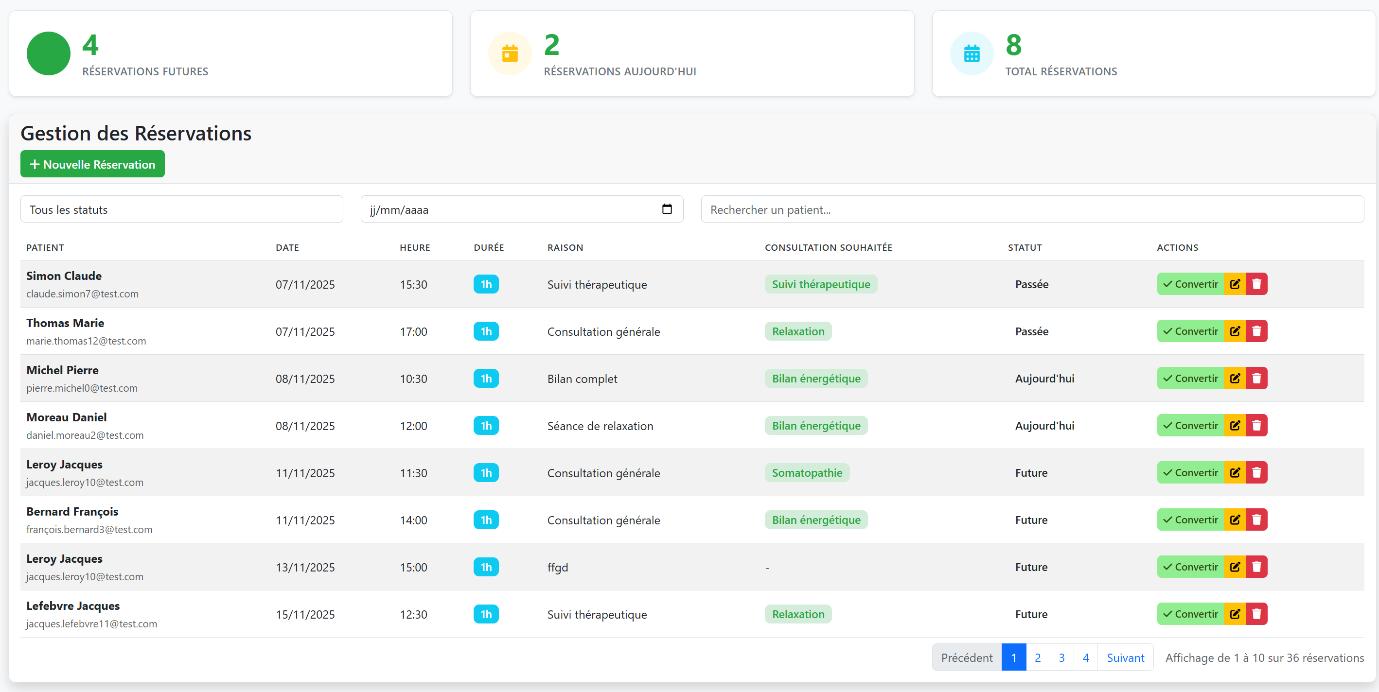 Réservation en ligne pour cabinet de réflexologie — cabinet-en-ligne.fr